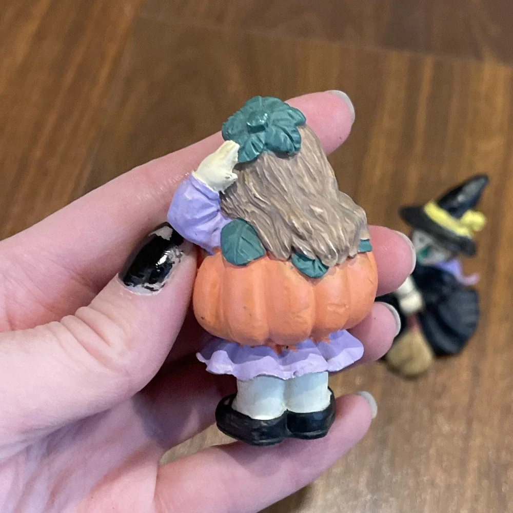 Vintage Halloween Ceramic Trick or Treat Kids Witch Pumpkin Devil 3